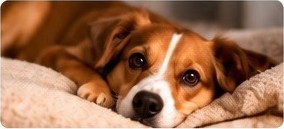 Dog relaxing at home